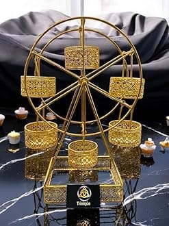 Whimsical Ferris Wheel Dessert Stand,Elegant Gold Cupcake & Cake Holder | Rotating Display for Party Treats, Birthdays, Weddings & Special Events | Sweet Stand for Dessert..