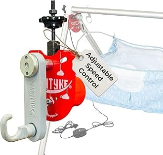 TINYTYKE Automation Kit (Cradle Not Included) w/Manual Hook - Automatic Jhula for Kids 0-3 years - Portable Automatic Cradle Kit w/ Blue Cloth - Fits Square Round Frame - Adjustable Speed - Up to 20kg