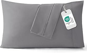 King Size Pillow Cases Set of 2 - Silver Grey Brushed Microfiber Pillowcases 2 Pack, Super Soft Pillow Case Cover with Envelope Closure for Kids, Wrinkle, Fade Resistant, 20x36 Inches
