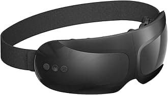 Porodo Lifestyle Eye Massager Intelligent Tapping, 1200mAh Battery Capacity, Bluetooth Music Playback, Soothing Warm-Compress, 5 Eye Therapy Modes, Mirror Electroplate (Black)