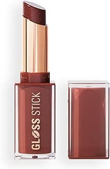 Revolution Beauty London, Pout Lip Gloss Stick, Pigmented High-Shine Formula with Hyaluronic Acid & Vitamin E, Vegan & Cruelty-Free, Shimmer Toasted Caramel, 0.1 fl oz