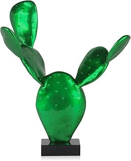 ADM - 'Cactus small' - Resin Pop Art sculpture with metal effect and resin base - Green - H41 cm