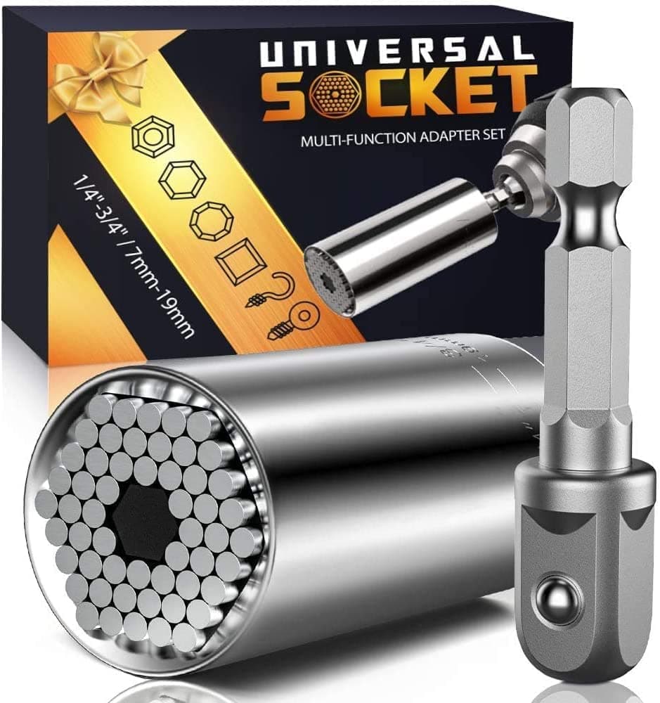 Universal Wrench Socket Tools Multi-Size in One Self Adjustable for Regularity or Irregularity Screw Improvement & Joint for Electric Drill, Flat, Fixed Square and Hex