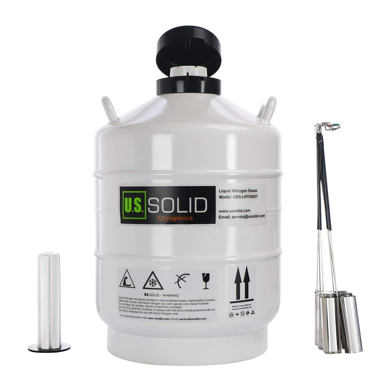 U.S. Solid 15 L Cryogenic Container Liquid Nitrogen (LN2) Dewar Semen Tank 6 Canisters Carry Bag