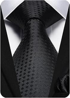 Plaid Checkered Tie Handkerchief Woven Classic Formal Men's Necktie & Pocket Square Set