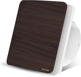 Polycab Freshly Prime 150mm Air Exhaust fan for Kitchen, Bathroom | Noiseless, Sleek Design Easy to Clean | High Speed, Powerful Motor, 100% Copper Winding, 3 Year Warranty【Wood Finish】
