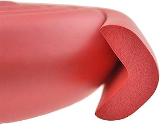 FiveSeasonStuff All Season Premium Foam Cushion Table Edge and Corner Guards / Edge Protectors / Edge Cushion / Edge Guards / Baby Proofing Child Proofing (Jumbo L-Profile Edge Protector Red 1pc 2Metre (T:5-14mm))
