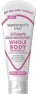Simply Sensitive Whole Body Deodorant for Women, Aluminum-Free Ultimate Odor Control Cream, 3 Oz