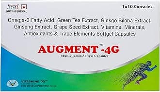 Augment-4G Multivitamin with Omega3, Ginseng, Ginkgo Biloba,Grape Seed, Biotin,Green Tea,Wheat Germ Oil,Lutein,D3,K2-7 & Vitamins,Minerals,Antioxidants for Body's Health,Energy,Stamina & Immunity (7)