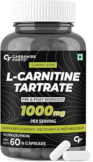 CF Carbamide Forte L Carnitine Supplement 1000mg Capsules for Men & Women | Pre Workout Supplement -Veg Capsules 60 Count