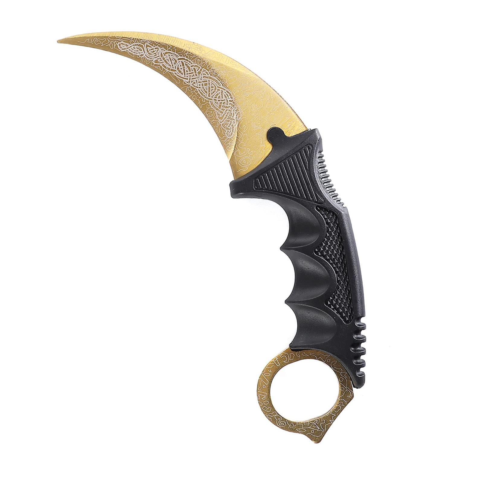 Karambit Trainer Knife No Cutting Edge Karambit Practice Training Knife Without Cutting Edge Trainer Tool with Sheath for Beginner 100% Safe Trainer Tool Color: Golden