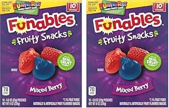 Funables Fruit Snacks, Mixed Berry, 10 Count (Pack of 2)