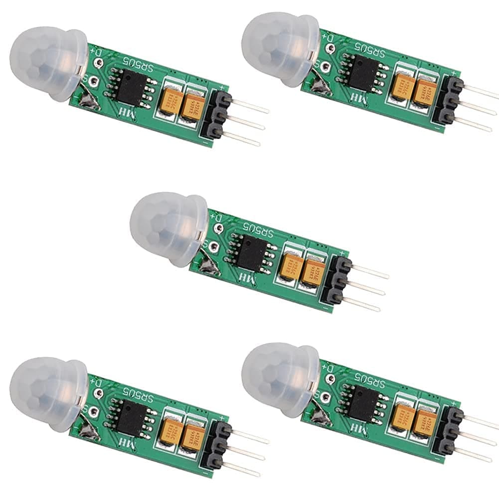 Stemedu HC-SR505 Mini Infrared PIR Motion Sensor, Micro IR Pyroelectric Human Movement Detector Sensors Module (Pack of 5)