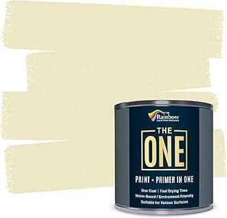THE ONE All-In-One Paint & Primer - Cream Gloss, 8.5 Fl Oz/250ml | 1 Coat Formula | Easy Indoor & Outdoor Decorating for Home & Garden Walls, Floors & Furniture | Water-Based & Low VOC