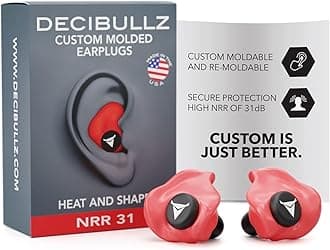 Decibullz - Custom Molded Earplugs, 31dB Highest NRR, Comfortable Hearing Protection for Shooting, Travel, Swimming, Work and Concerts
