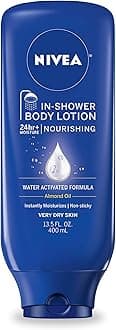 NIVEA Nourishing In Shower Lotion, Water Activated In Shower Moisturizer for Dry to Very Dry Skin, 13.5 FL OZ Bottle