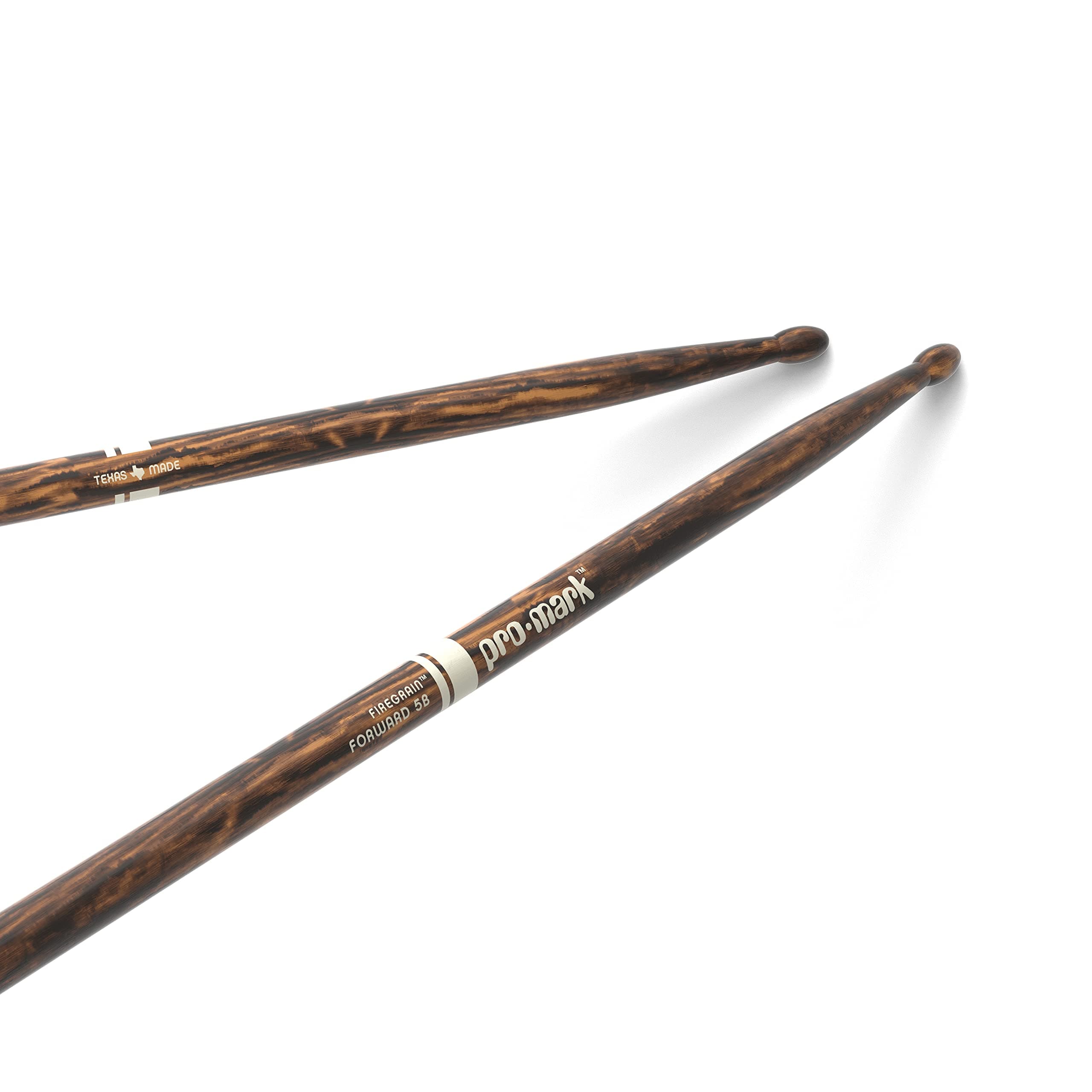ProMark Drum Sticks - Classic Forward 5B Drumsticks - FireGrain For Playing Harder, Longer - No Excess Vibration - Lacquer Finish, Oval Wood Tip, Hickory Wood - 1 Pair