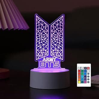 YANENG Bangtan Boys 16 Colors LED Acrylic Night Light Bedside Lamps Bedroom Home Room Decoration for Army Fans Gifts