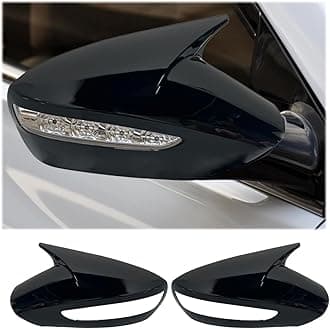 Side Mirror Cover, for Hyundai Sonata 2011 2012 2013 2014, 2PCS Turn Signal housing Cover Accessories - Bright Black(with Turn Signal housing Slot)