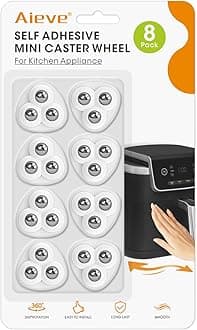 Appliance Sliders for Kitchen Appliances, 8 Pack Self Adhesive Mini Universal Caster Wheels, Countertop Small Appliance Rollers Suitable for Coffee Maker, Air Fryer, Small Furniture, Storage Box