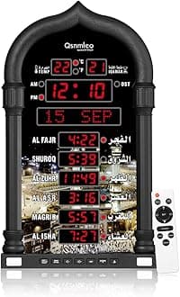 Qsnmieo Azan Clock for USA-Athan Wall Clock-Prayer Islamic Clock,Read Home/Office/Mosque Digital Azan Clock-Ramadan Eid Gifts
