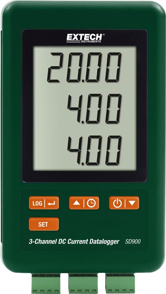 Extech SD900 3-Channel DC Current Data Logger, Green