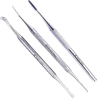 Black Files - Ingrown Toe Nail File & Lifter Kit INGROWN Side Edges Chiropody - Stainless Steel Podiatry Instruments (Pack of 3 - Nail File, Lifter & Double File)