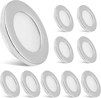 Dream lighting LED 12volt DC Recessed Ceiling Light for RV Caravan Boat Cabin Kitchen, Warm White, Chrome Plated, Pack of 10