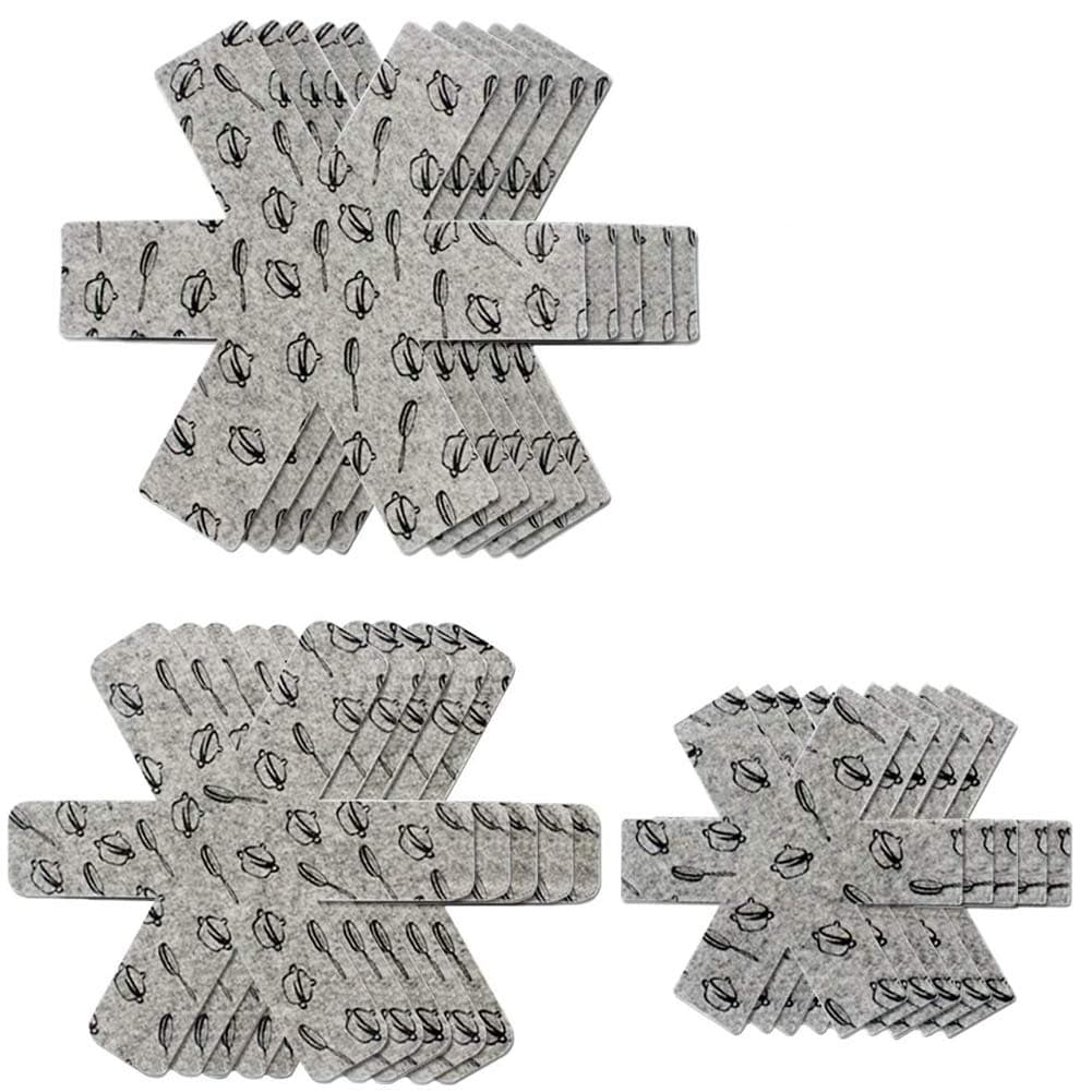 Multi-function Pot & Pan Protectors - 15 Pack 3 Sizes Divider Pads Separate and Protect Your Cookware to Avoid Scratching