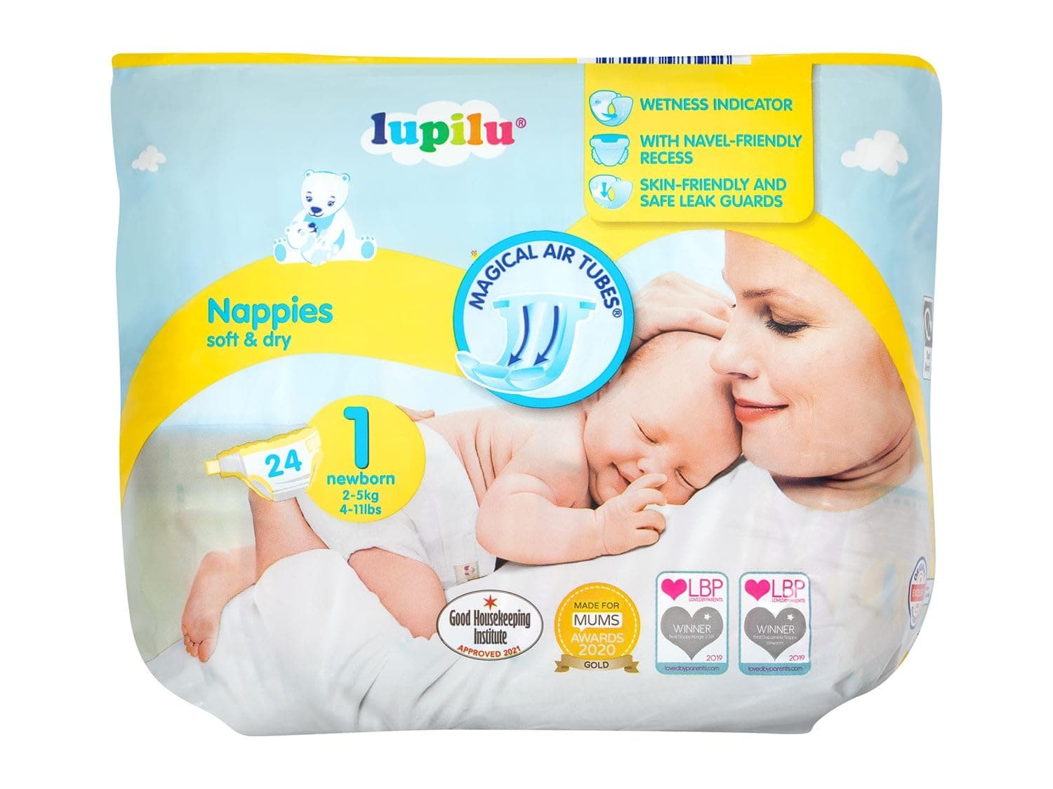 Size 1 Nappies New Born 24 Pack