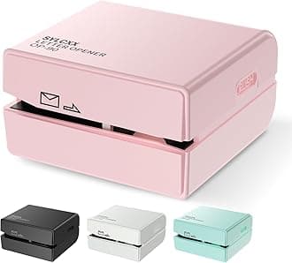 Battery Operated Electric Letter Opener - Letter Openers Envelope Slitter, Envelope Opener, Mail Opener, Universal Envelope Efficient Letter Opener Tool for Office, Home (Pink)