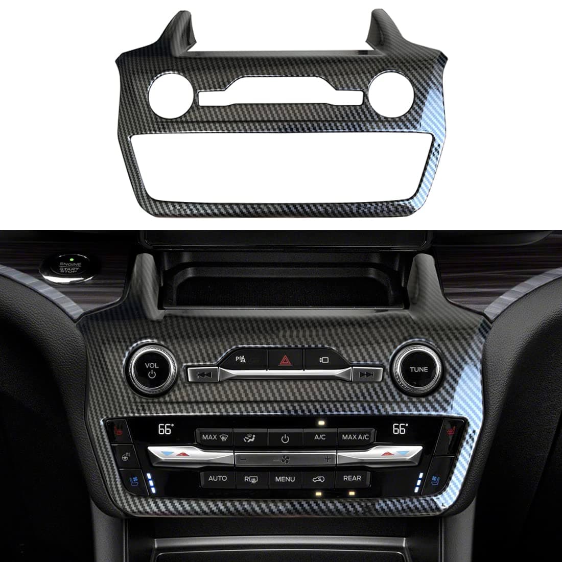 ruihe Center Dash Radio Audio Control Panel Automatic Climate AC Heater Temperature Control Cover Trim Fit for Ford Explorer 2020 2021 2022