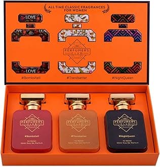 PERFUMERS CLUB "All Time Classic Fragrances For Women" Gift Set Of 3 (Bombshell + Trendsetter + Night Queen) Upto 24 Hrs Lasting (Eau De Parfum, Fresh, Liquid)