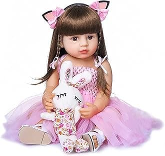 Beauenty Reborn Baby Doll 22 inch Realistic Newborn Baby Dolls - Lifelike Weighted with Soft Silicone Doll Girls with Plush Toy & Doll Clothes & Accessories for Age 3+ (Pink)
