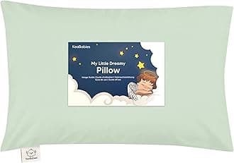 Toddler Pillow with Pillowcase - 13x18 My Little Dreamy Kids Travel Bed Pillows for Sleeping, Organic Cotton Small Pillowcase, Soft & Breathable, Machine Washable, Toddlers 2-5 years old (Sage)