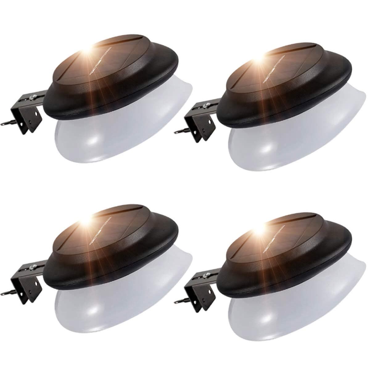 SMY Lighting Solar Gutter Lights Outdoor with Adjustable Bracket, IP55 Waterproof Fence Light for Patio, Garden, Wall, Yard (4pcs, Pure White)