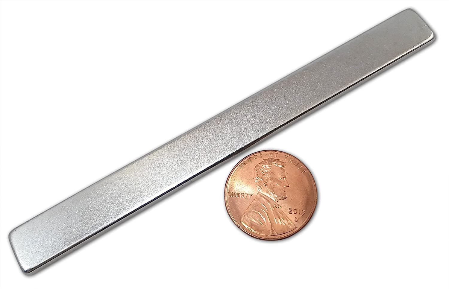 Rectangular Bar Neodymium Magnet, 3.93" x .39" x .12" Inches - 10 lbs. Pull