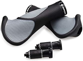 SAPLIZE Bike Grips, Ergonomic Design, Two Sides Locking Alti-Slip Rubber Bicycle Handlebar Grips for MTB BMX Cycling