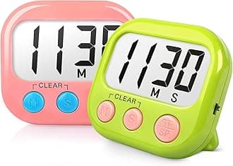 AOUCE 2 Pack Classroom Timers for Teachers Kids Large Magnetic Digital Timer Green Pink