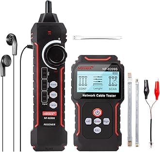 NOYAFA NF‑8209S Network Cable Tester – Upgrade Ethernet Cable Tester with PoE Detection, NCV Voltage Test, Cable Length Measurement, Port Flashing & Anti-Interference Scan Modes
