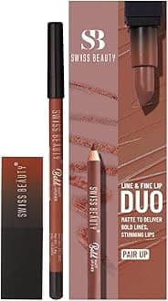 Swiss Beauty Line & Fine Lip Duo with Lip Liner & HD Matte Lipstick |Matte Finish |Long-Lasting | Non-Drying | 3.2gm