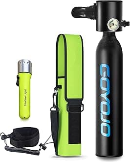 GOYOJO Mini Scuba Tank, 6-12 Minutes Diving Tank, Portable Lung Tank Kits with 3000 PSI Max Pressure, Reusable 0.5L Small Scuba Diving Tank Gear Underwater Breathing Training