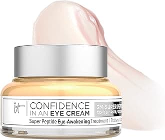 Confidence in an Eye Cream - Anti Aging Peptides Moisturizer, Dark Circles & Wrinkles, Lightweight 48H Hydration, 2% Super Peptide Concentrate, Smooth & Brighten Undereye, All Skin Types