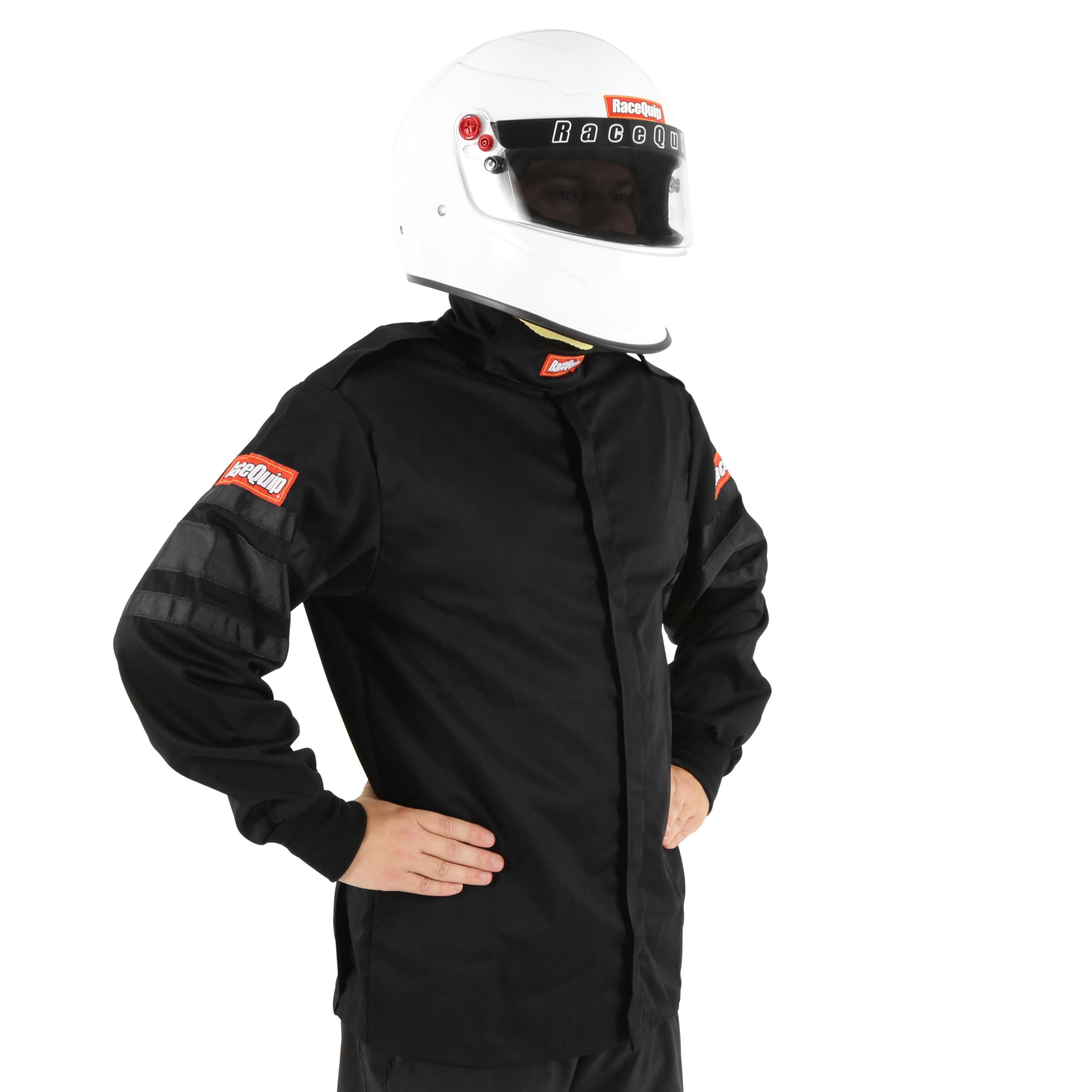 RaceQuip Racing Driver Fire Suit Jacket Single Layer SFI 3.2A/ 1 Black X-Large 111006