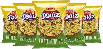 TASTEA Anand Jolliz namkeen mix | Khatta Mitha Mix Namkeen | Ready To Eat Snack | Indian Snack | Chai Time Namkeen | 200 gm each | Pack of 5