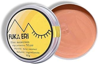 Fuka Eri mineral zinc sunblock, non-nano. Natural ingredients, 50 SPF. Vegan, waterproof and reefsafe. Face and body. Tinted sunscreen. Broad spectrum. Improved formula, 60g