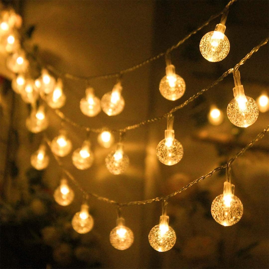 fizzytech Crystal Bubble 15 Led 3 Meter Ball String Lights of Home Decoration Diwali Christmas Wedding Fairy Lights for Bedroom, Lights of Home Decoration (Globe Crystal LED Light)