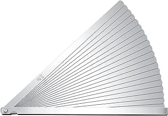 Hotop 25 Blades Steel Feeler Gauge Tapered Feeler Gauge Set Stainless Steel Dual Marked Metric and Imperial Measuring Tool for Measuring Gap Thickness or Width (0.038-1.02 Mm)
