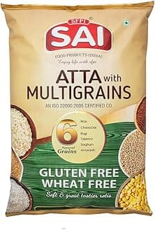 Sai Food Products (India) Gluten-Free Multigrain Atta (1kg)|High-Protein Flour Blend of Rice,Sorghum,Ragi,Amaranth & More|Healthy,Nutritious,& Digestive-Friendly|Ideal For Rotis,Parathas