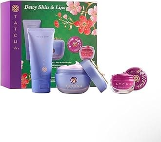 Dewy Skin and Lip Moisturizing Ritual Set, Travel Rice Wash, Dewy Full Size Skin Cream, Wisteria Lip Mask (US$119 Value)